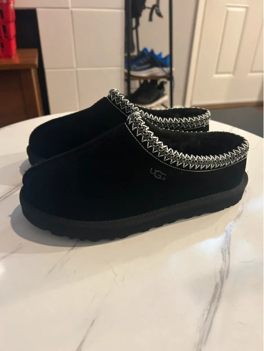 UGG Tasman II Black Suede Slippers Women’s Size 8 – Brand New